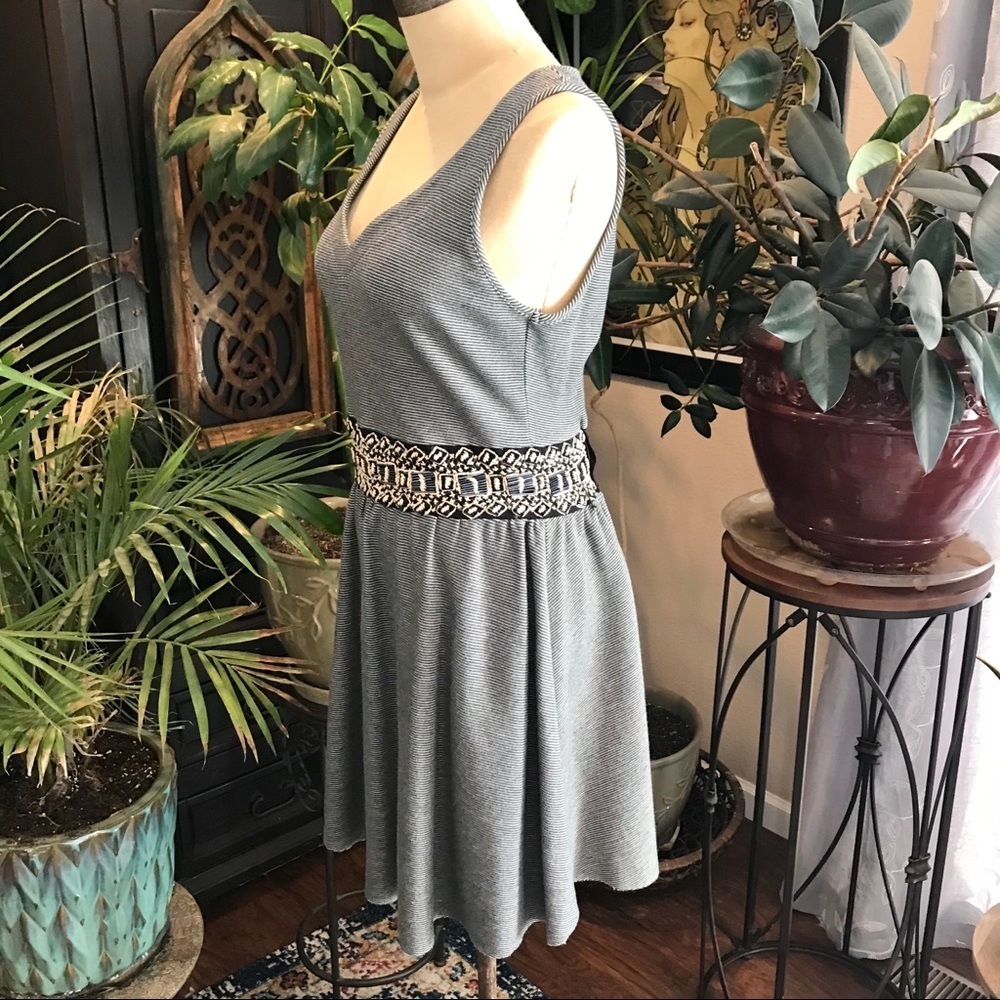 Anthropologie beaded embroidered stripe tank dress - Picture 2 of 7
